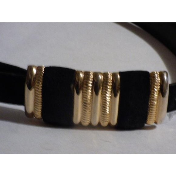 Vintage Black Suede And Leather With Gold Buckle - Picture 2 of 12